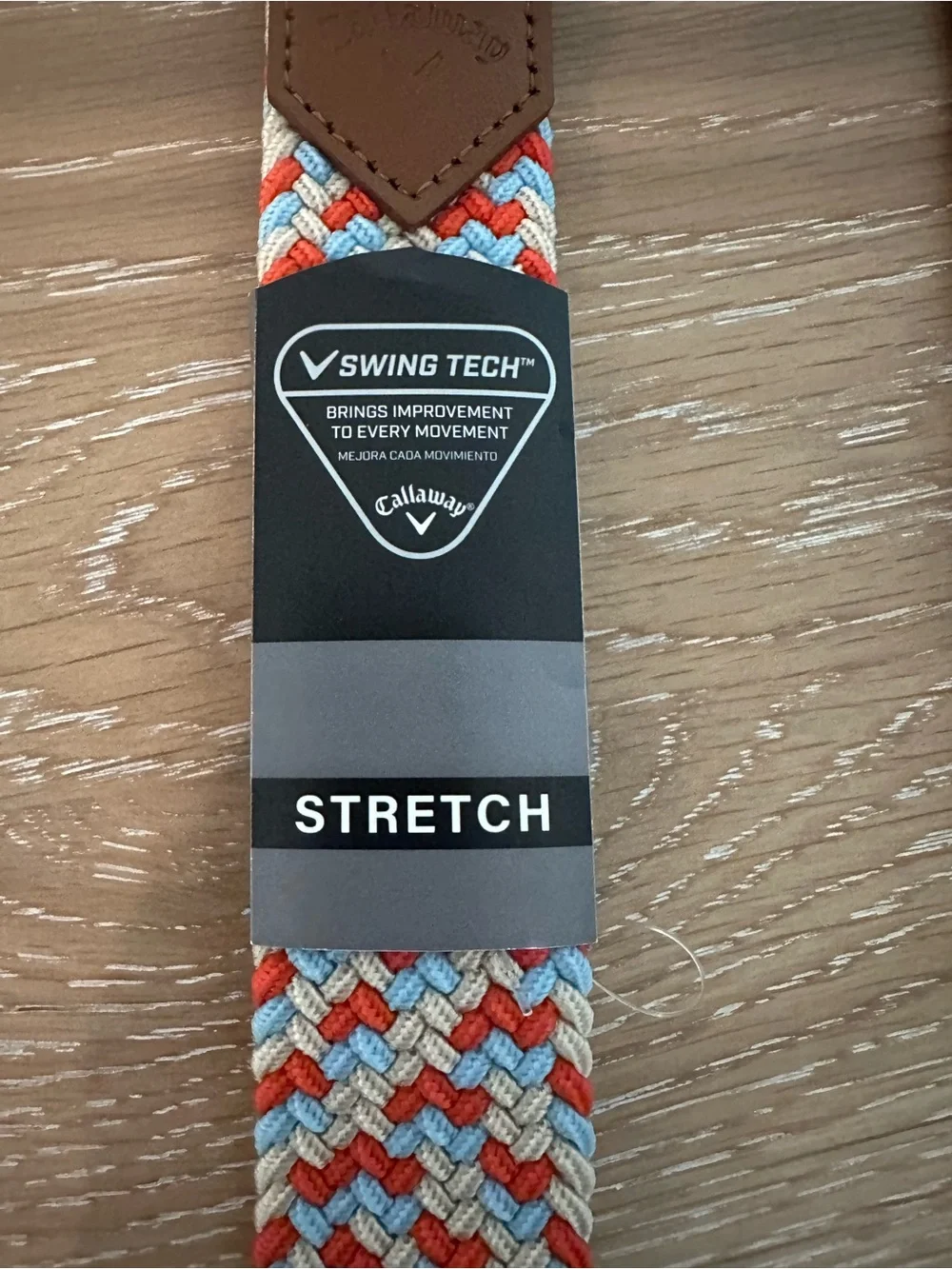 Callaway Multicolor Braided Stretch Belt with Brown Accents